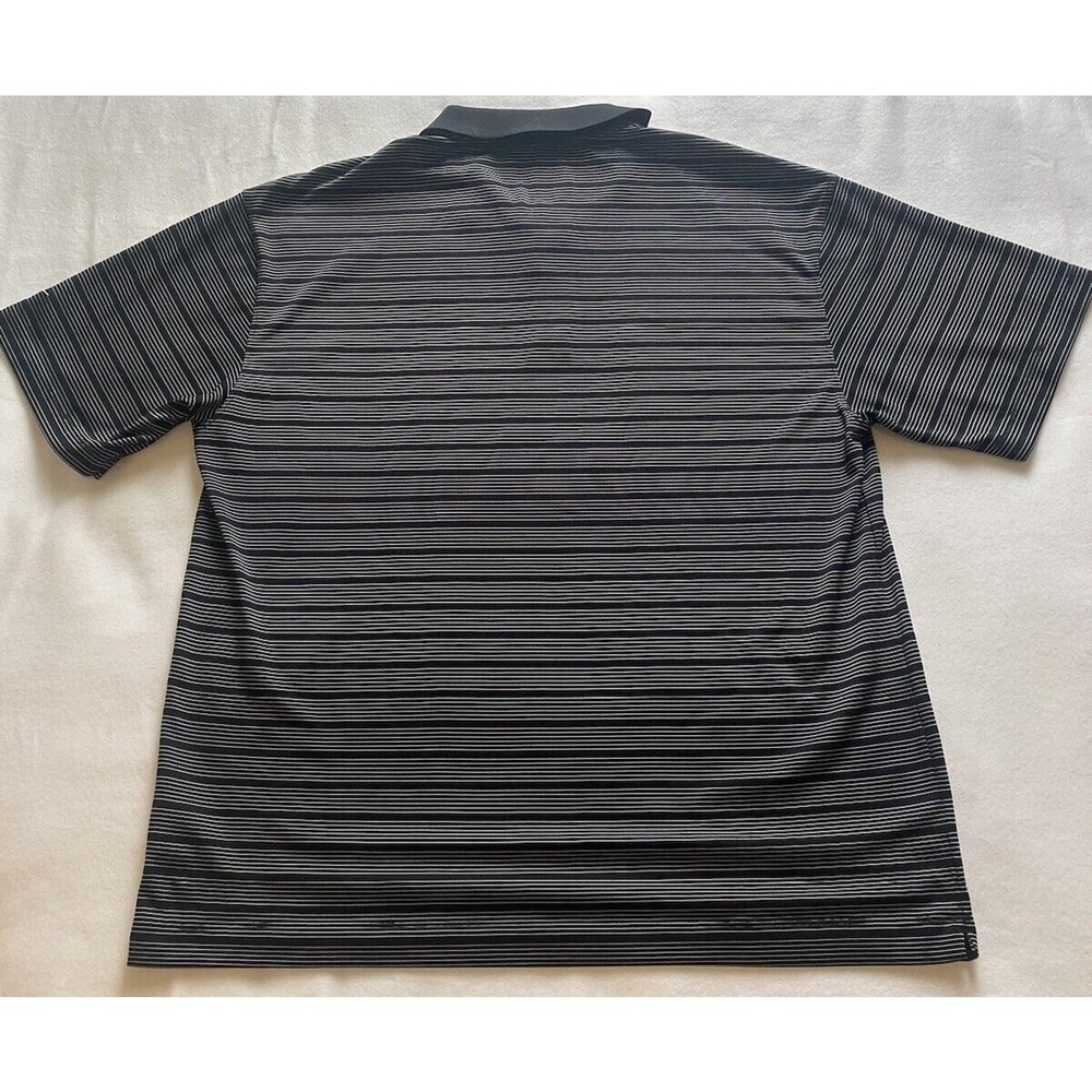 Nike Golf Dri-Fit Men’s XL Black Gray Striped Golf Polo Shirt - Picture 4 of 8
